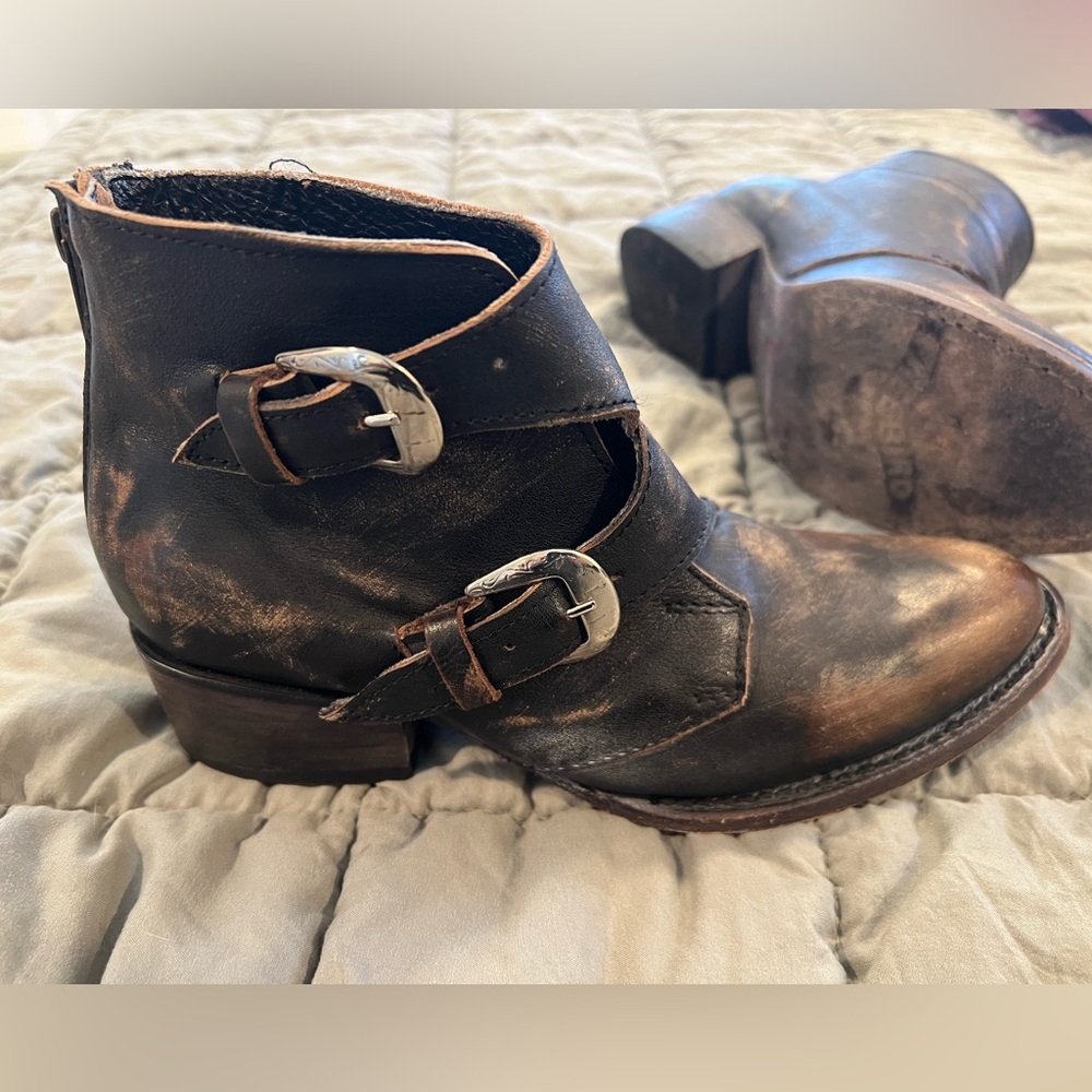 Freebird Brown Ankle Boots with Buckles